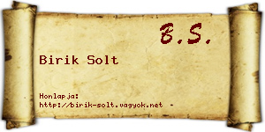 Birik Solt névjegykártya
